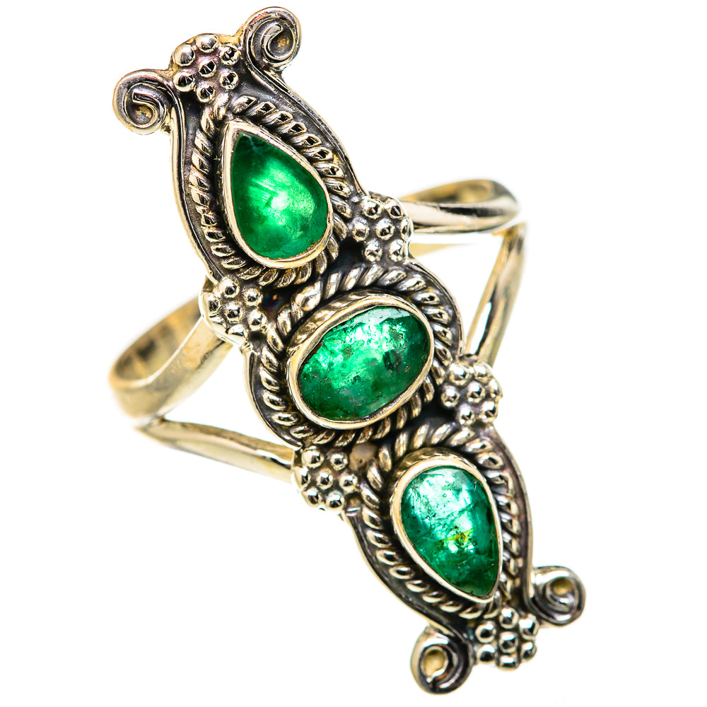 Zambian Emerald Rings handcrafted by Ana Silver Co - RING127732 - Photo 2