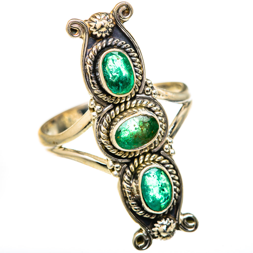 Zambian Emerald Rings handcrafted by Ana Silver Co - RING127734 - Photo 2