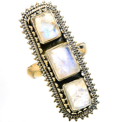 Rainbow Moonstone Rings handcrafted by Ana Silver Co - RING127767 - Photo 2