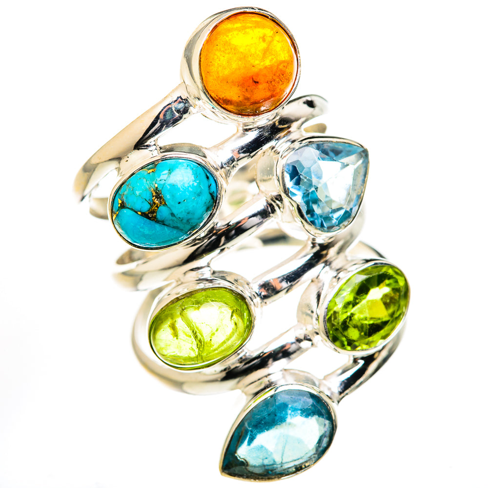 Blue Copper Composite Turquoise Rings handcrafted by Ana Silver Co - RING127769 - Photo 2
