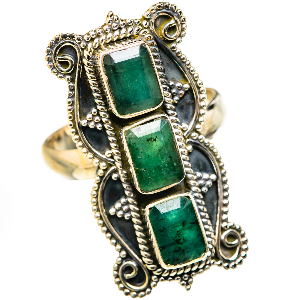 Zambian Emerald Rings handcrafted by Ana Silver Co - RING127785 - Photo 2