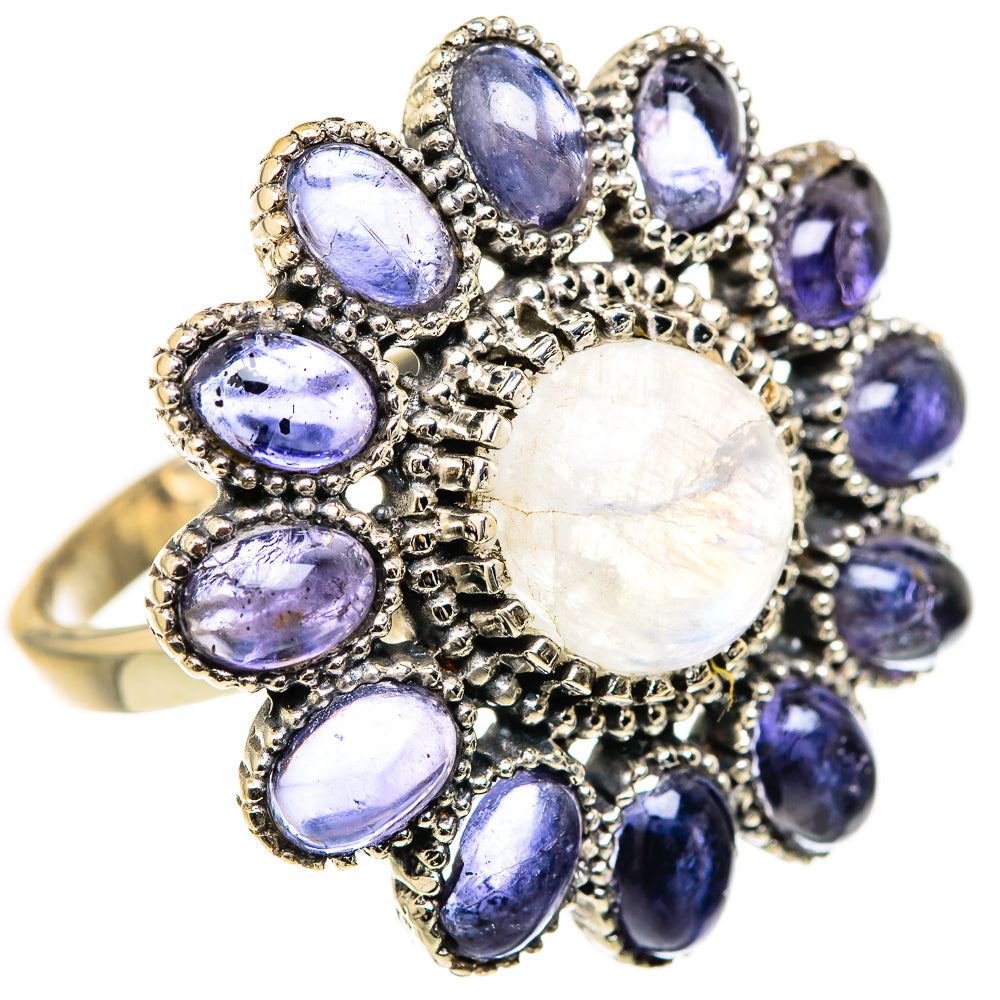 Rainbow Moonstone Rings handcrafted by Ana Silver Co - RING127788 - Photo 2