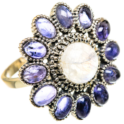 Rainbow Moonstone Rings handcrafted by Ana Silver Co - RING127788 - Photo 2