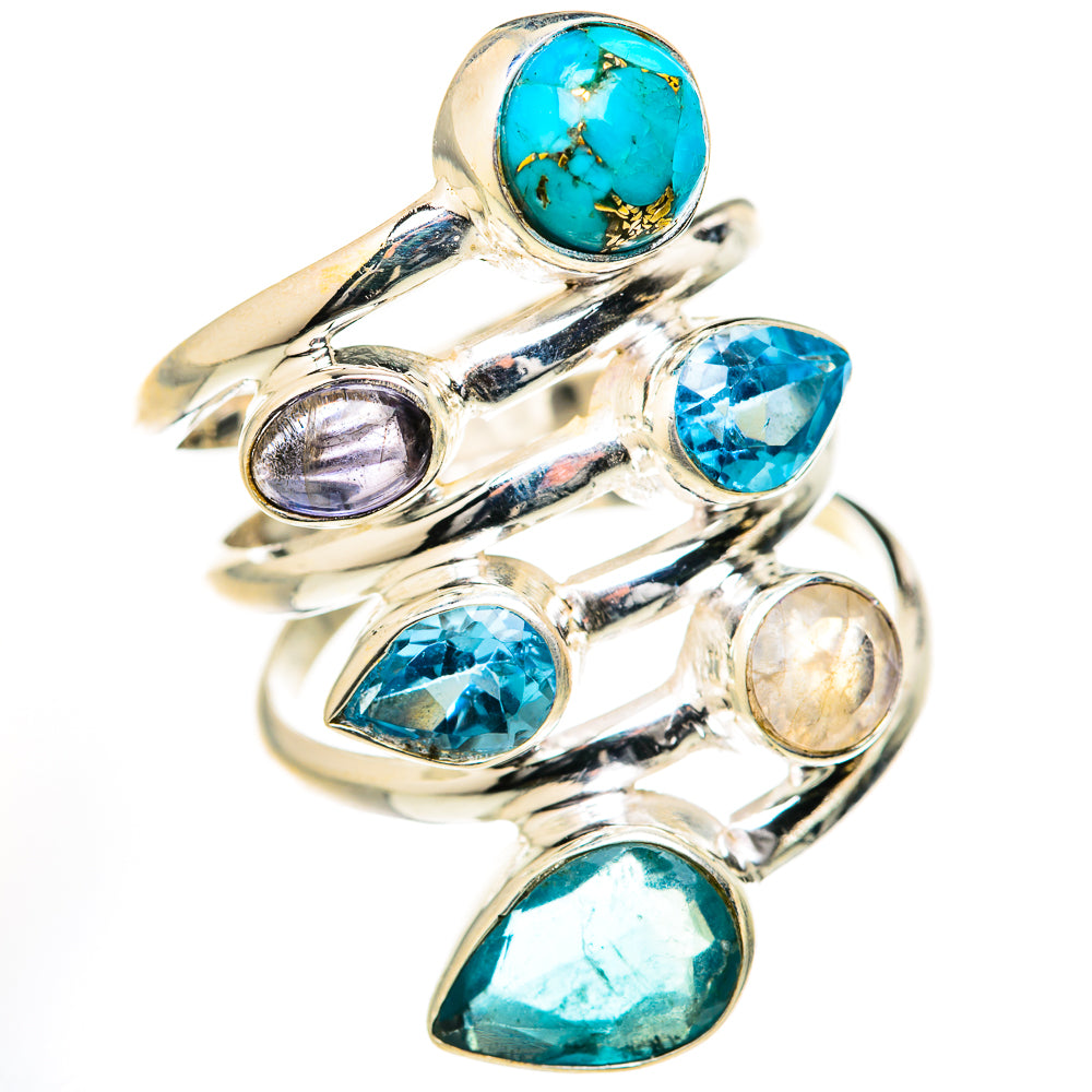 Blue Copper Composite Turquoise Rings handcrafted by Ana Silver Co - RING127794 - Photo 2