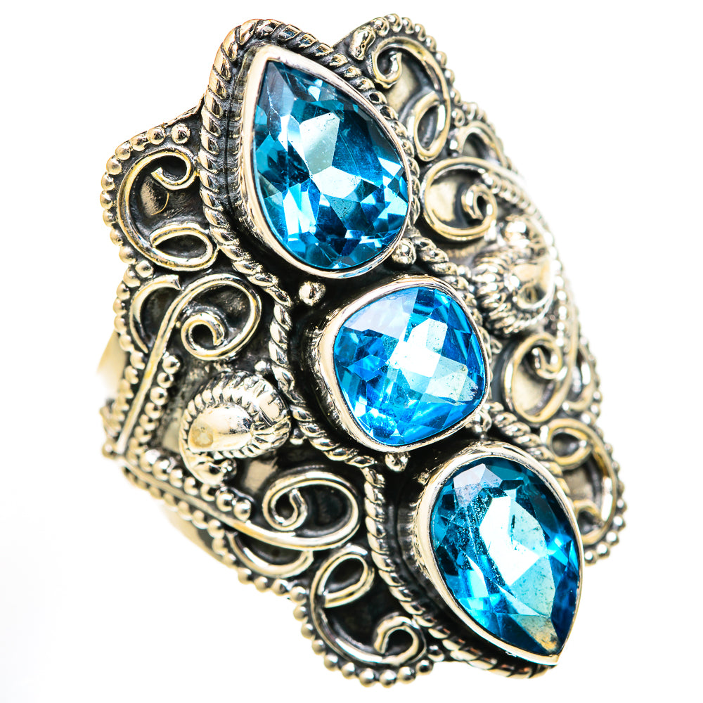 Blue Topaz Rings handcrafted by Ana Silver Co - RING127798 - Photo 2