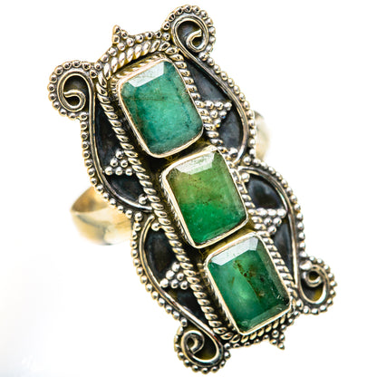 Zambian Emerald Rings handcrafted by Ana Silver Co - RING127801 - Photo 2