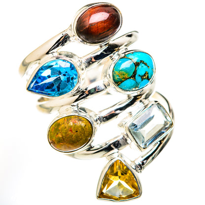 Blue Copper Composite Turquoise Rings handcrafted by Ana Silver Co - RING127805 - Photo 2