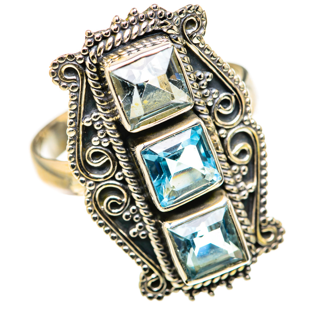 Blue Topaz Rings handcrafted by Ana Silver Co - RING127808 - Photo 2