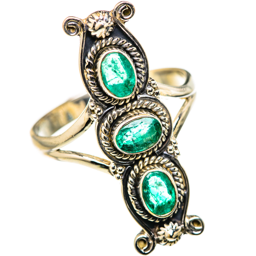 Zambian Emerald Rings handcrafted by Ana Silver Co - RING127842 - Photo 2