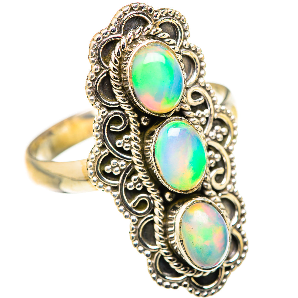 Ethiopian Opal Rings handcrafted by Ana Silver Co - RING127861 - Photo 2