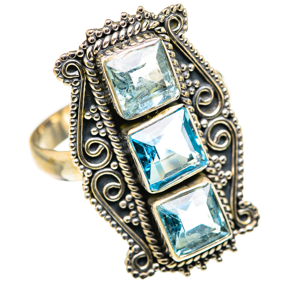 Blue Topaz Rings handcrafted by Ana Silver Co - RING127864 - Photo 2