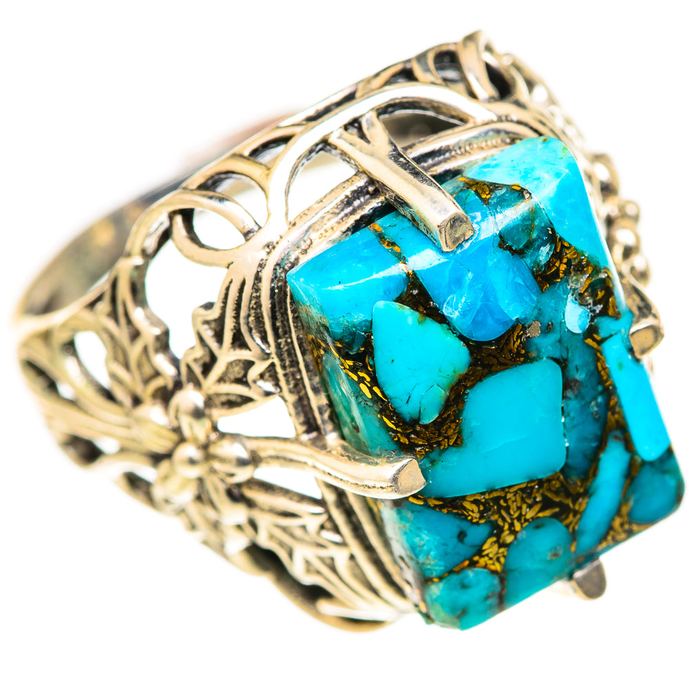 Blue Copper Composite Turquoise Rings handcrafted by Ana Silver Co - RING127865 - Photo 2