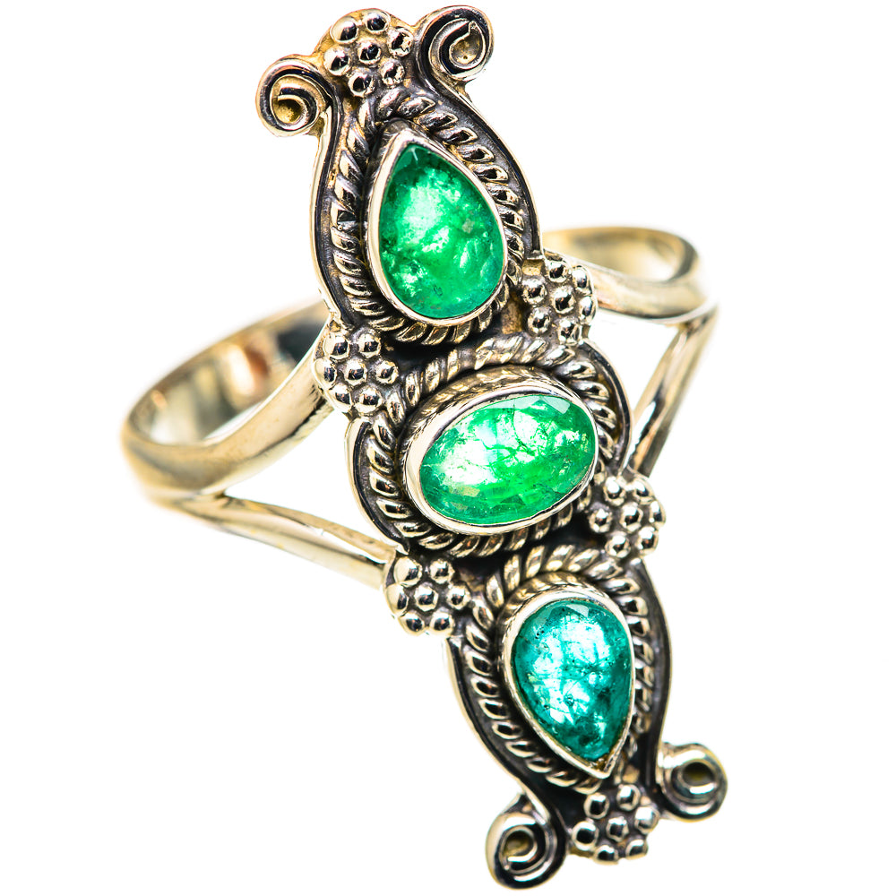 Zambian Emerald Rings handcrafted by Ana Silver Co - RING127870 - Photo 2