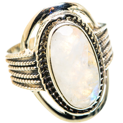 Rainbow Moonstone Rings handcrafted by Ana Silver Co - RING127878 - Photo 2