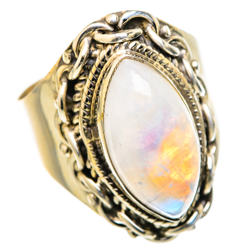Rainbow Moonstone Rings handcrafted by Ana Silver Co - RING127879 - Photo 2