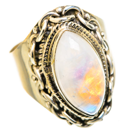 Rainbow Moonstone Rings handcrafted by Ana Silver Co - RING127879 - Photo 2