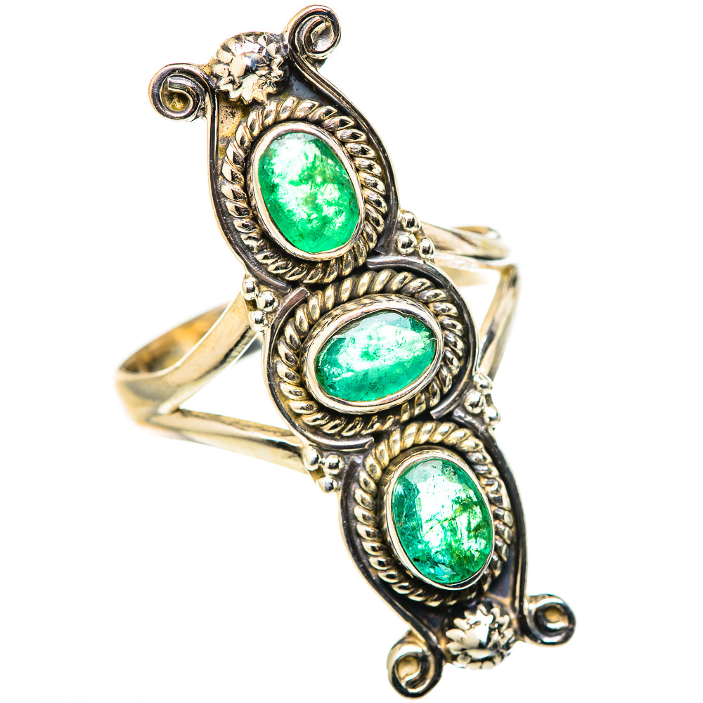 Zambian Emerald Rings handcrafted by Ana Silver Co - RING127896 - Photo 2