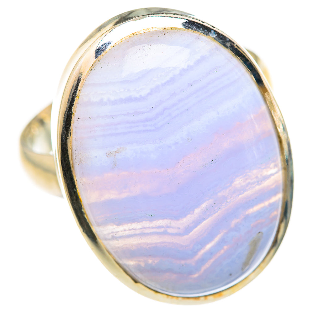 Blue Lace Agate Rings handcrafted by Ana Silver Co - RING127904 - Photo 2