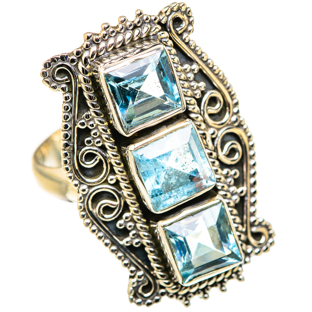 Blue Topaz Rings handcrafted by Ana Silver Co - RING127914 - Photo 2