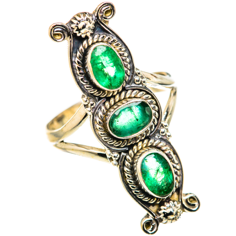 Zambian Emerald Rings handcrafted by Ana Silver Co - RING127926 - Photo 2