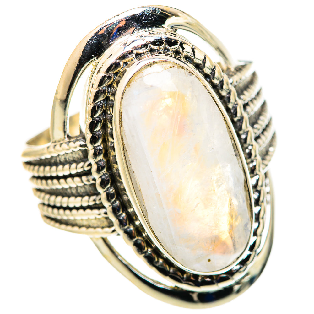 Rainbow Moonstone Rings handcrafted by Ana Silver Co - RING127931 - Photo 2