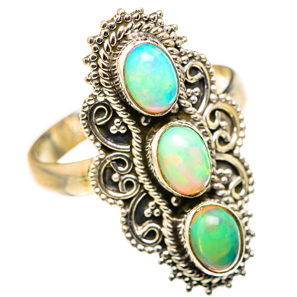 Ethiopian Opal Rings handcrafted by Ana Silver Co - RING127937 - Photo 2