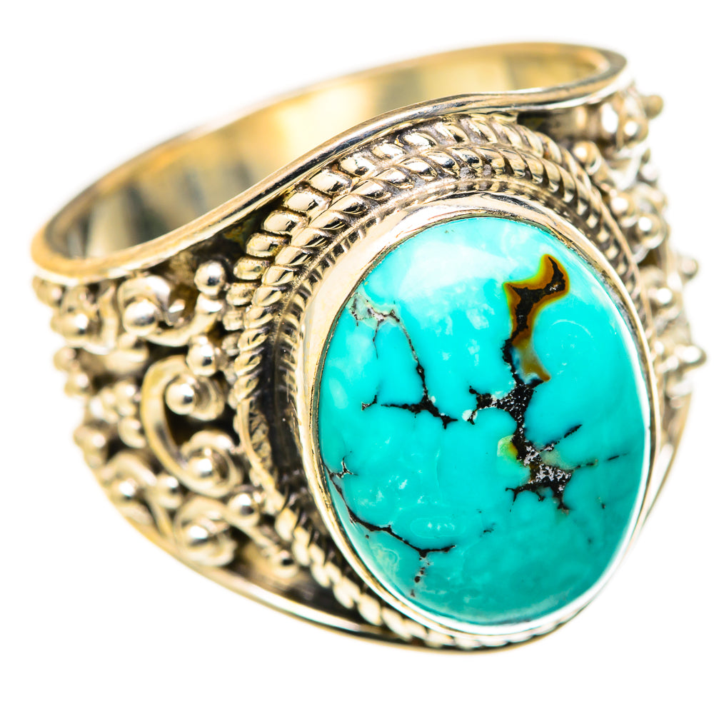 Tibetan Turquoise Rings handcrafted by Ana Silver Co - RING127945 - Photo 2