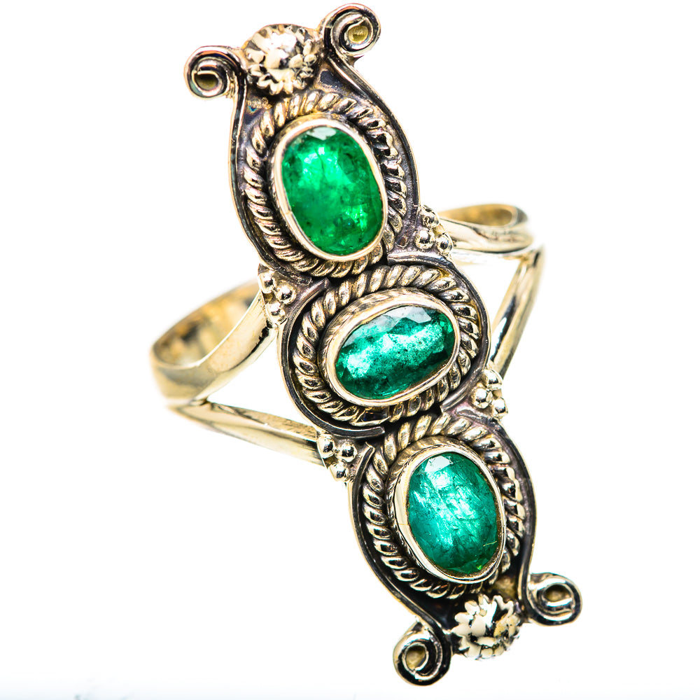 Zambian Emerald Rings handcrafted by Ana Silver Co - RING127949 - Photo 2