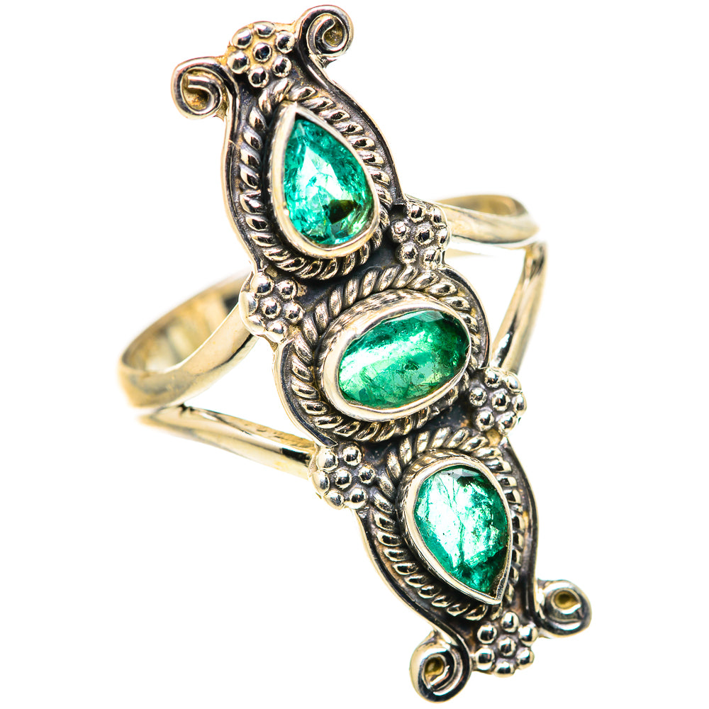 Zambian Emerald Rings handcrafted by Ana Silver Co - RING127951 - Photo 2