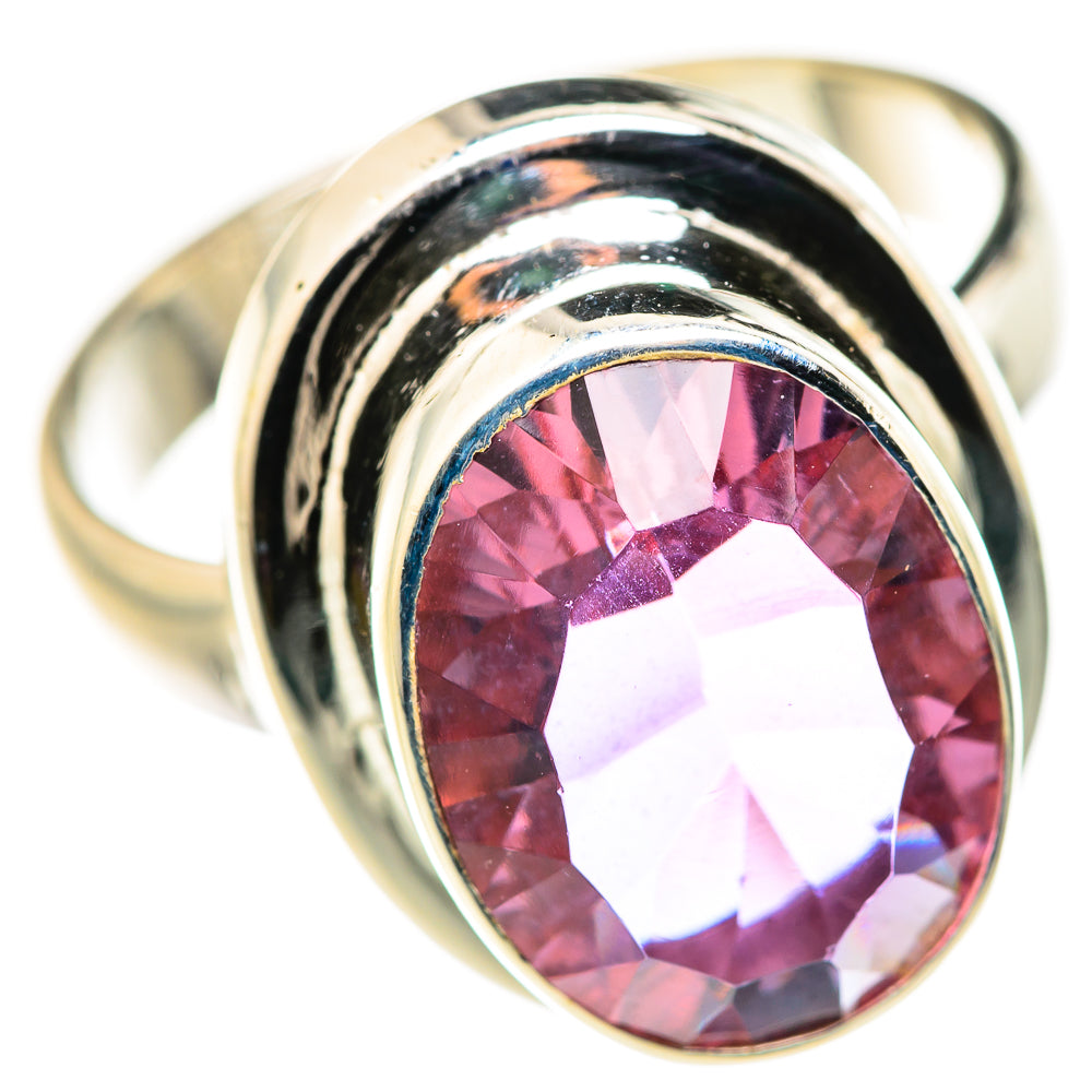 925 sterling silver ring with oval color-change lab alexandrite, pink-purple glow