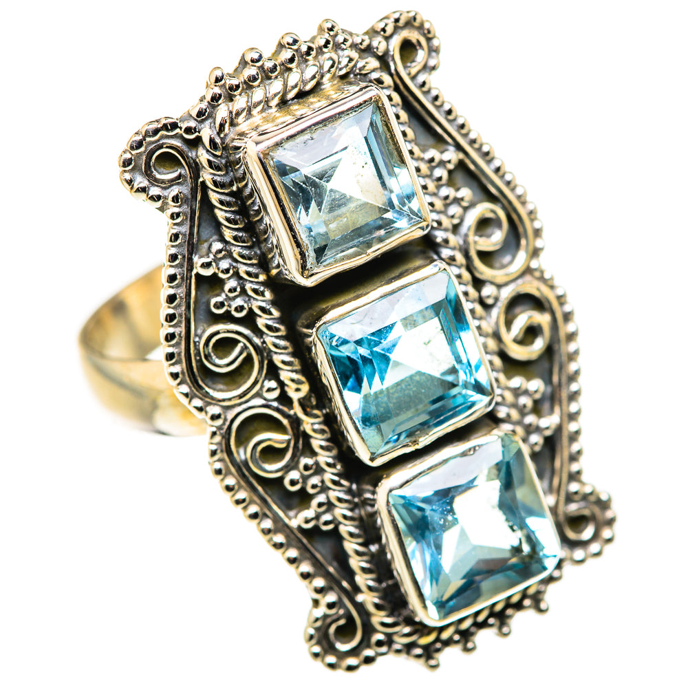 Blue Topaz Rings handcrafted by Ana Silver Co - RING127964 - Photo 2