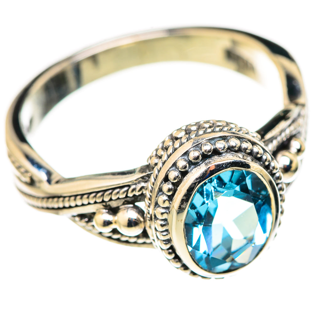 Blue Topaz Rings handcrafted by Ana Silver Co - RING127968 - Photo 2