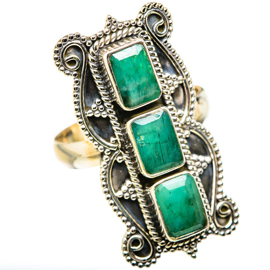 Zambian Emerald Rings handcrafted by Ana Silver Co - RING127972 - Photo 2