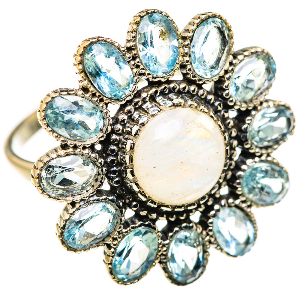Rainbow Moonstone Rings handcrafted by Ana Silver Co - RING127985 - Photo 2