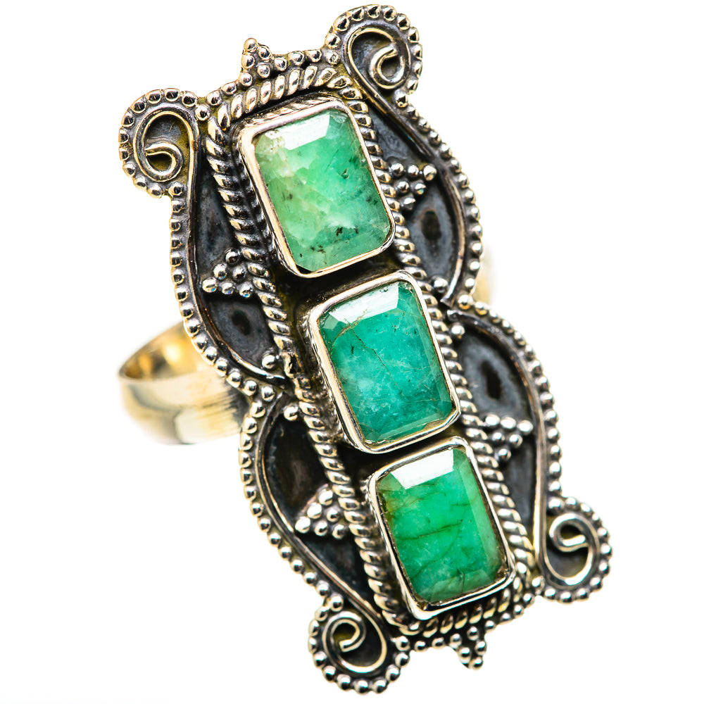 Zambian Emerald Rings handcrafted by Ana Silver Co - RING127988 - Photo 2