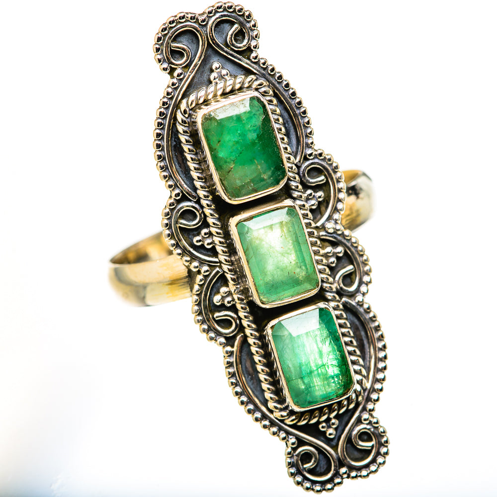 Zambian Emerald Rings handcrafted by Ana Silver Co - RING127989 - Photo 2