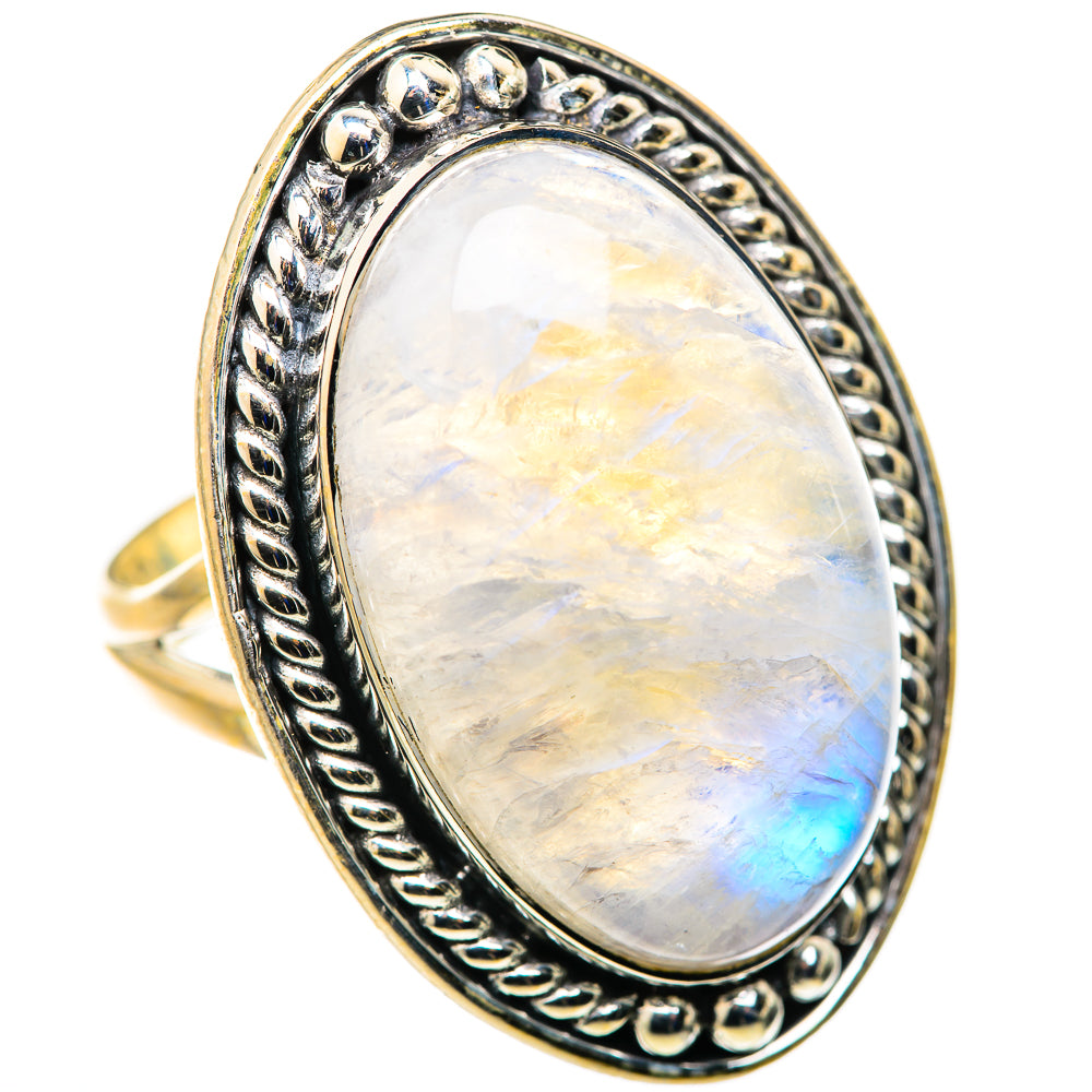 Rainbow Moosntone Rings handcrafted by Ana Silver Co - RING127995 - Photo 2