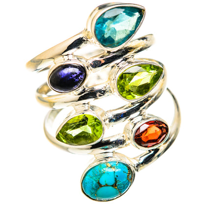 Blue Copper Composite Turquoise Rings handcrafted by Ana Silver Co - RING127999 - Photo 2