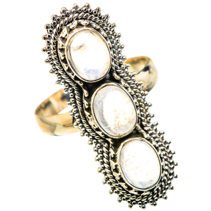 Rainbow Moonstone Rings handcrafted by Ana Silver Co - RING128008 - Photo 2