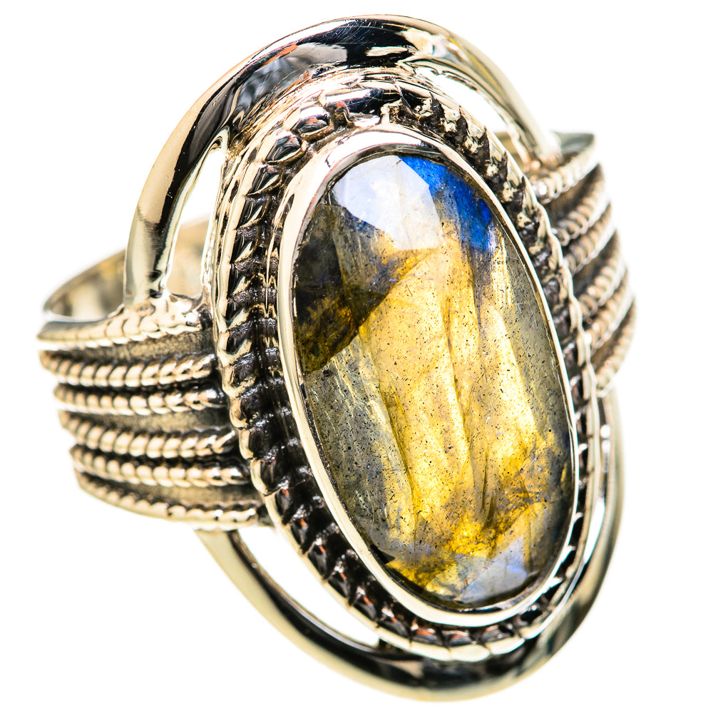 Labradorite Rings handcrafted by Ana Silver Co - RING128010 - Photo 2