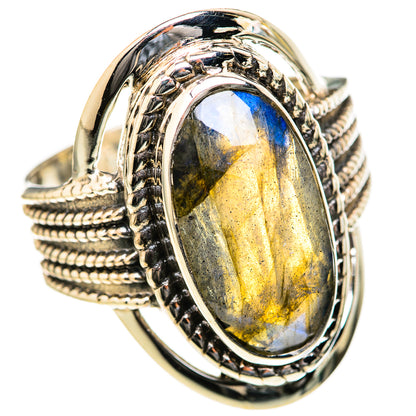 Labradorite Rings handcrafted by Ana Silver Co - RING128010 - Photo 2