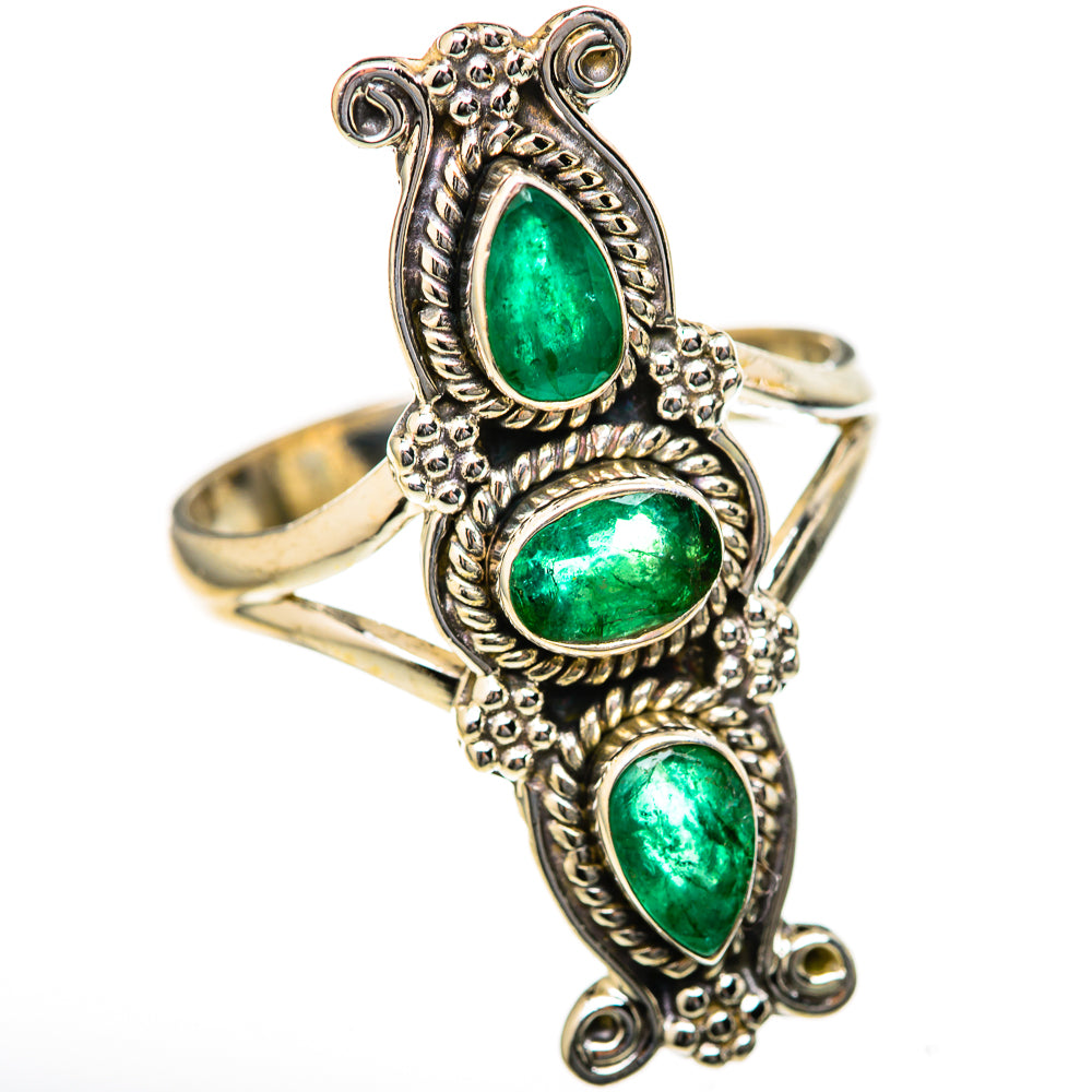 Zambian Emerald Rings handcrafted by Ana Silver Co - RING128017 - Photo 2
