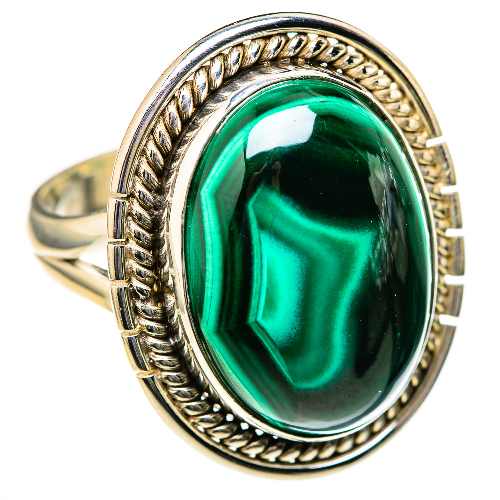 Malachite Rings handcrafted by Ana Silver Co - RING128019 - Photo 2