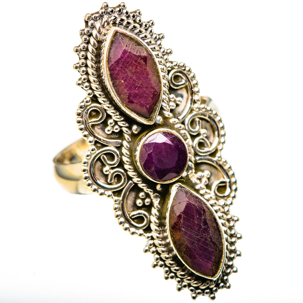 Red Sillimanite Rings handcrafted by Ana Silver Co - RING128023 - Photo 2