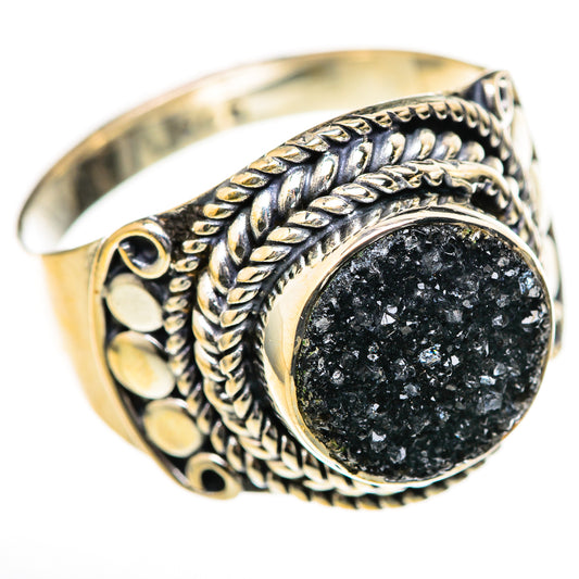 Black Druzy Rings handcrafted by Ana Silver Co - RING128026 - Photo 2