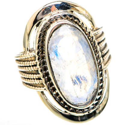 Rainbow Moonstone Rings handcrafted by Ana Silver Co - RING128028 - Photo 2