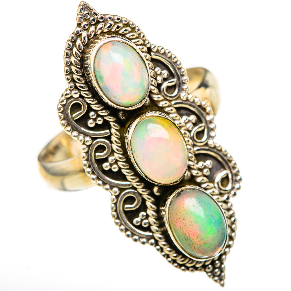 Ethiopian Opal Rings handcrafted by Ana Silver Co - RING128035 - Photo 2