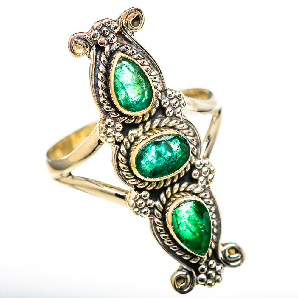 Zambian Emerald Rings handcrafted by Ana Silver Co - RING128046 - Photo 2