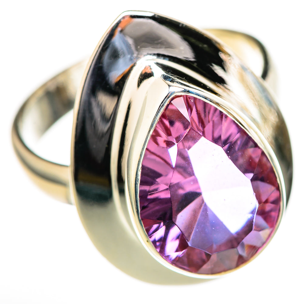 Color-change alexandrite ring in 925 sterling silver, oval pink-purple gemstone in raised bezel