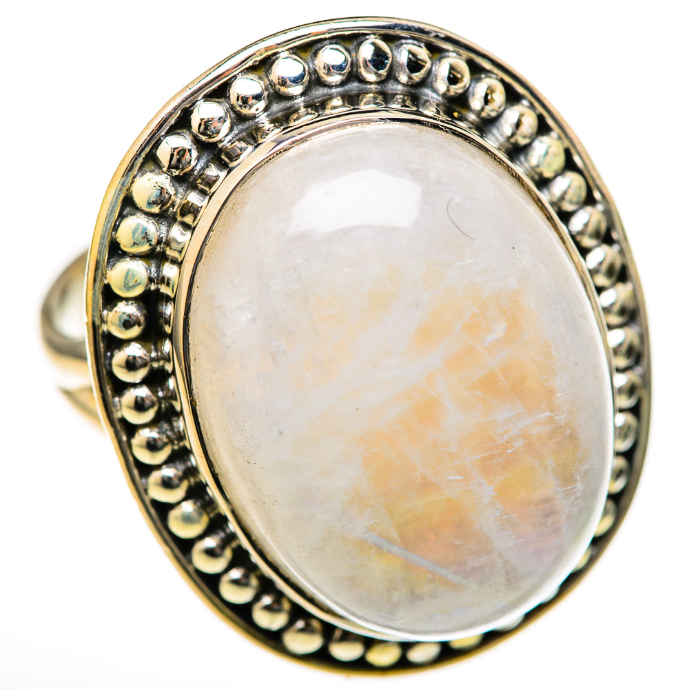 Rainbow Moonstone Rings handcrafted by Ana Silver Co - RING128060 - Photo 2